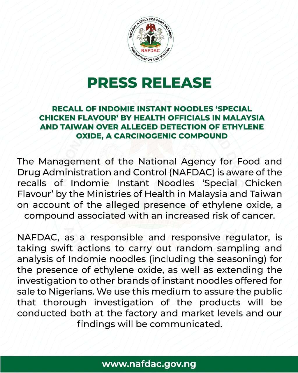 NAFDAC Guarantees Safe Only Indomie Made In Nigeria - Kubwa Express News